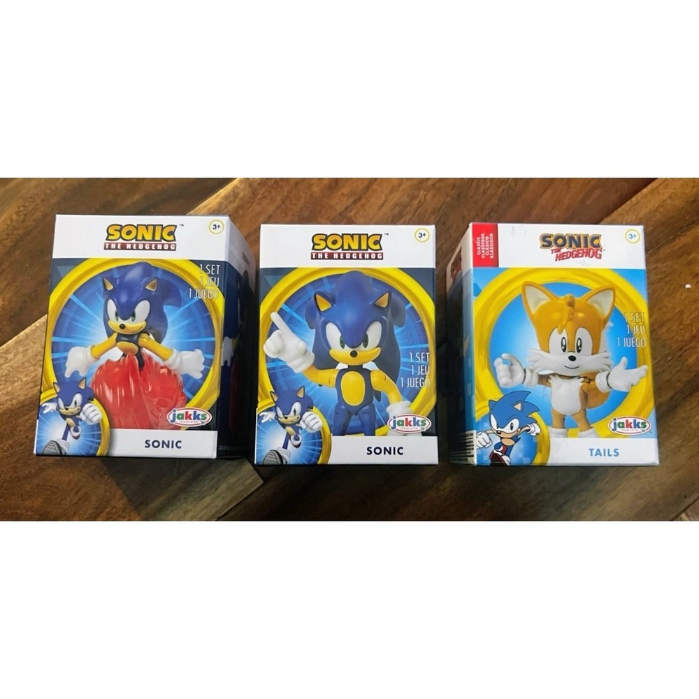 Sonic The Hedgehog Set Of 3! Sonic Classic + Action w/ Effect And Tails NIB